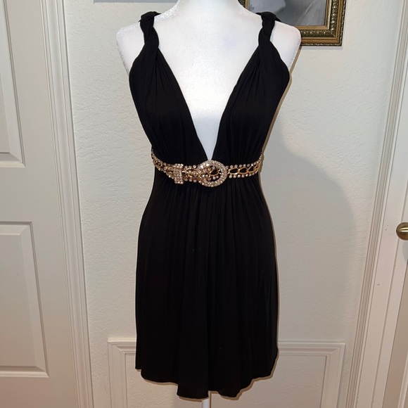 Sky Dresses & Skirts - Sky Rhinestone Detail Black Cocktail Dress  Size L